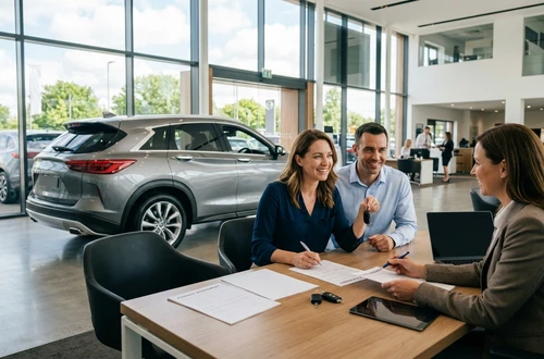 Customer getting answers about their car loan